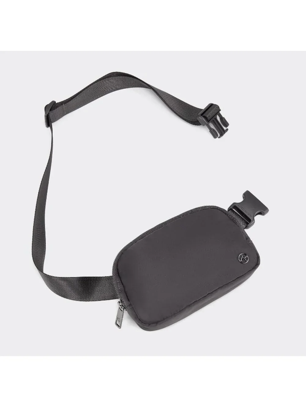 Men's Dim Grey Crossbody Belt Bag Wide Zipper Adjustable Strap 3-Pockets